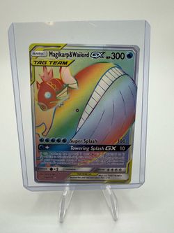 Pokémon Magikarp & Wailord GX Secret Rare TAG TEAM Full Art Holo 183/181 300HP