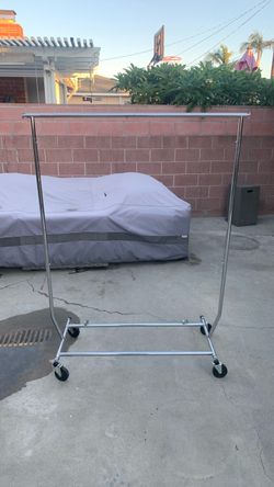 Chrome Rolling Clothes Rack on Wheels