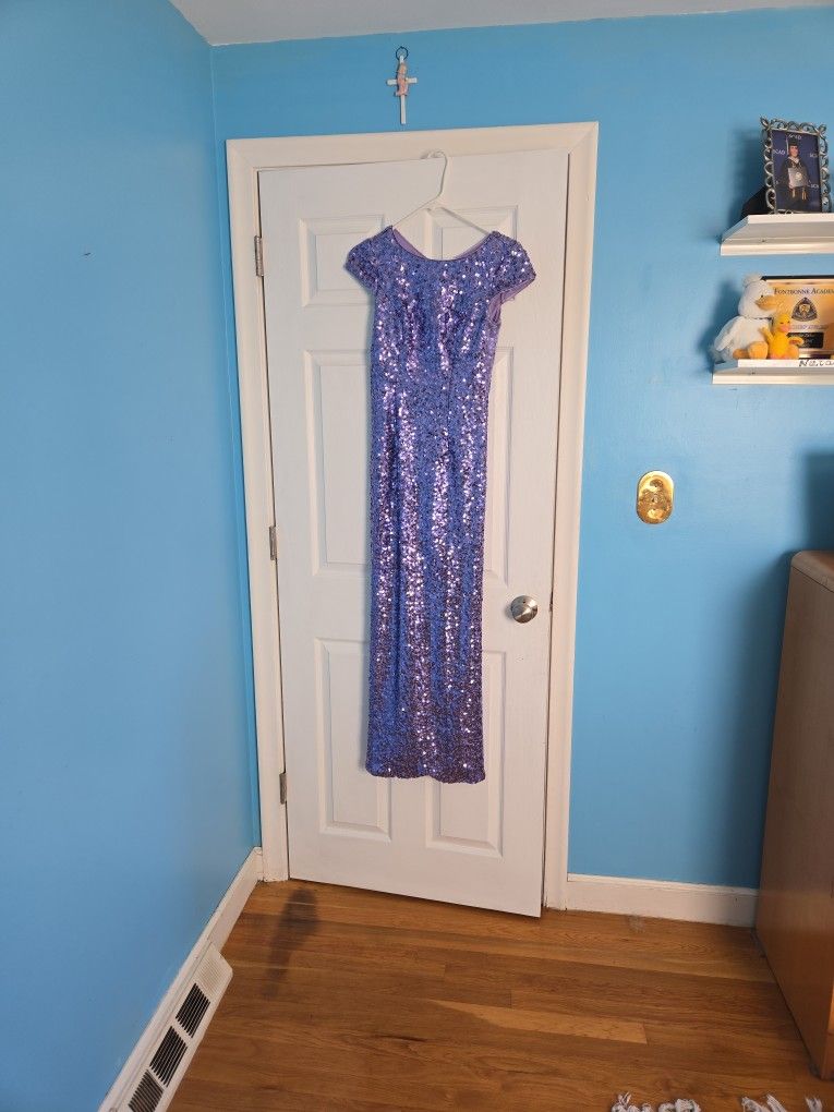 Gown,  purple/lavendar sequin 