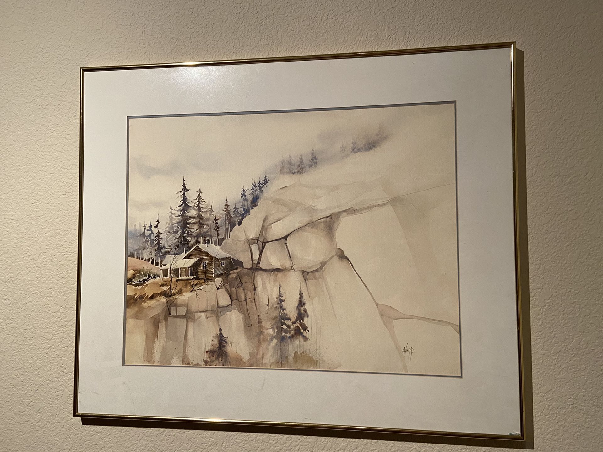 4 Larger Mountain pictures framed