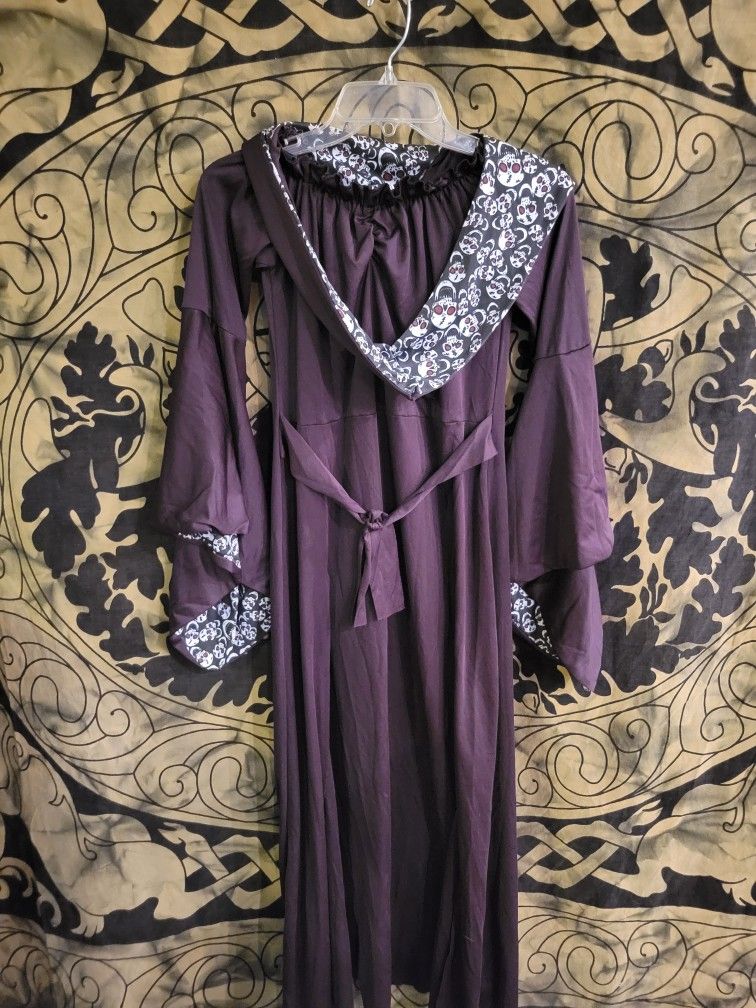 Hooded Skull Robe Dress Childs Large Costume