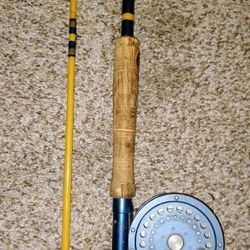 8'1/2 Foot Eagle Claw Starfire NO. SFFP82428  Fishing Fly Rod &amp; Reel.Wright &amp; McGill company Denver Colorado includes Precision Fly Reel. See 