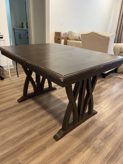 Expandable Modern Espresso Wood Dining Table – Table Only