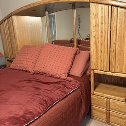 Headboard with Mirror and Storage 