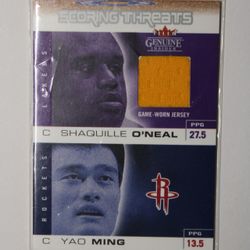 Shaquille O’Neal / Yao Ming 2003 Fleer Genuine Insider Scoring Threats Card