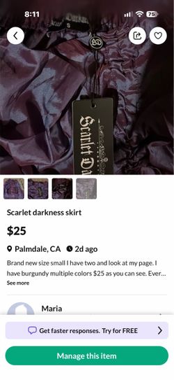 Scarlet, Darkness skirt