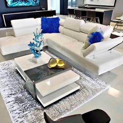 Stunning White Sectional Sofa – Perfect for Elegant Living Spaces! 🛋️ Visit us at BetterHomeFurnitures.com for More Exclusive Deals!