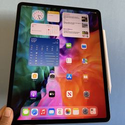256GB Apple IPad Pro 12.9” 4th Generation (2020 Model/ Face ID/Liquid Retina ) with pen, keyboard & Accessories(Apple pencil supported)
