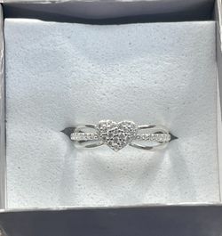 Anillo De plata De Corazón 925 Silver Heart Ring 