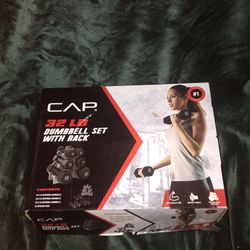 Cap 32 pound dumbbells