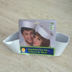 Adult White Sailor Hat Size Medium Brand New