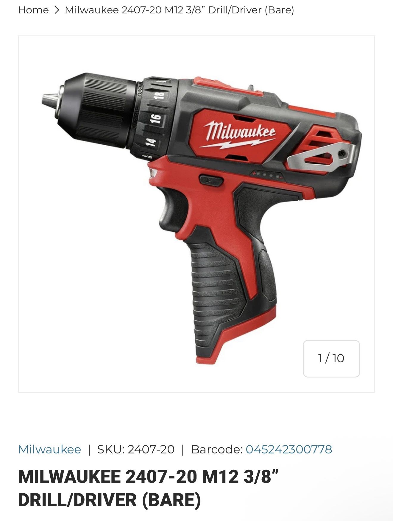 M12 Milwaukee Drill Set 