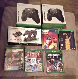 Xbox Series X Rechargeable Controllers, Charging Station & Games  for $150