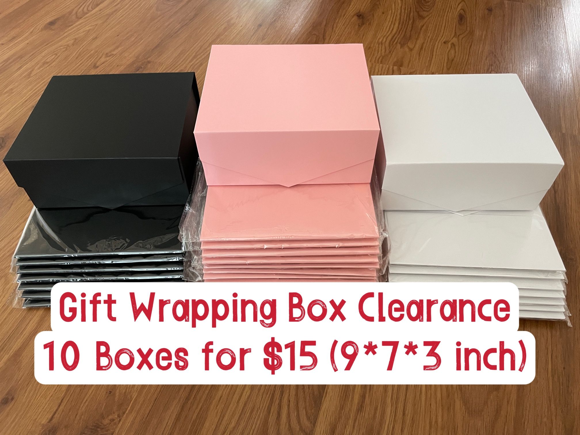 New 3 Pieces Large Gift wrapping Box With Magnetic Lid 9.5*7*3 (available in 3 color)