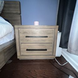 Small Nightstand With Two Drawers 