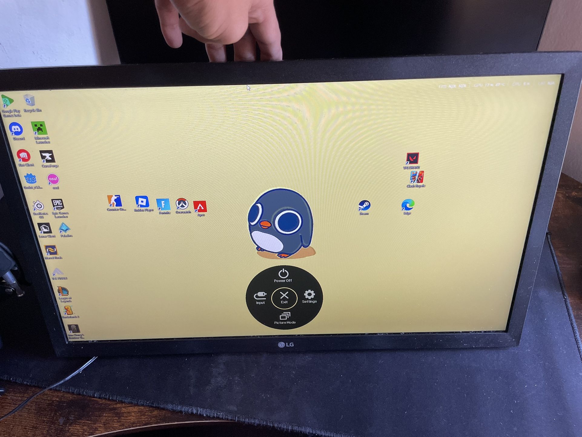 LG 75hz 1080p monitor NO STAND