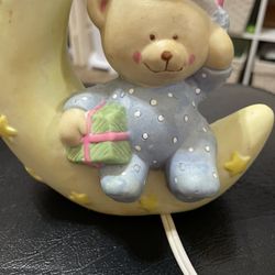 Russ Berrie Bear on the Moon Childrens Night Light vintage 34years old