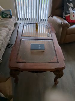 Wood stained coffee table