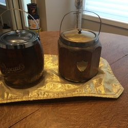 Antique Decorative Oak Containers