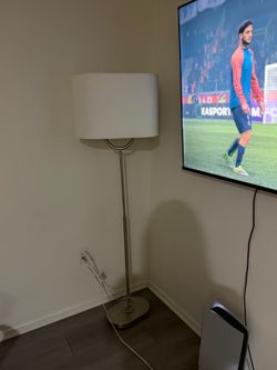 Modern Floor Lamp with White Drum Shade