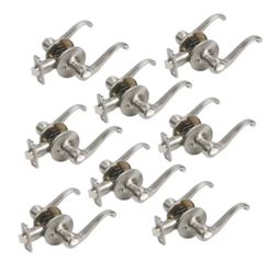 Design House Scroll Privacy Door Lever Handle Satin Nickel Bed Bath 8 Pack 19082