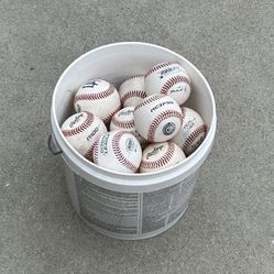 Bucket Of 20 Slightly Used All Leather Baseballs $40.
