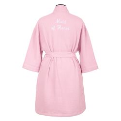New. Pink maid of honor robe. Black embroidery.