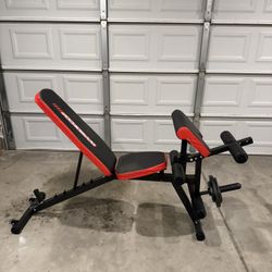 Weight Bench Press with Leg Extension & Preacher Curl Pad 