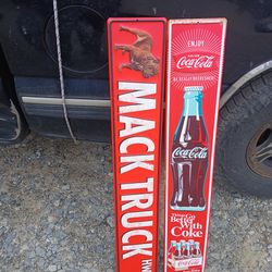 3ft.Mack Truck hwy metal sign or coke sign.