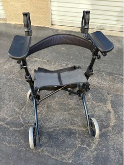 MUST SELL ALLVIBRANT Upright Walker for Seniors Lightweight Stand Up Rollator w/ Seat and Armrests , Easy Folding w/ Extra Wide