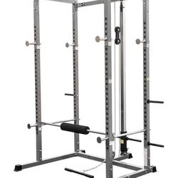 Valor Fitness Power Rack - Squat Rack and Bench Press Power Cage with LAT Pulldown Attachment 2" x 2" Frame - Workout Rack Bundle Options for Complete