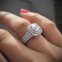 14k White Gold Square Ring