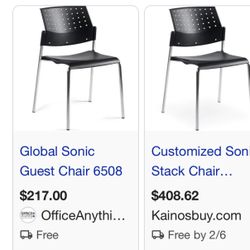 Global Sonic Stackable Chairs 20  Total 