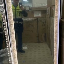 ExBrite Venus 60x28 inch H Gold Beveled LED Mirror