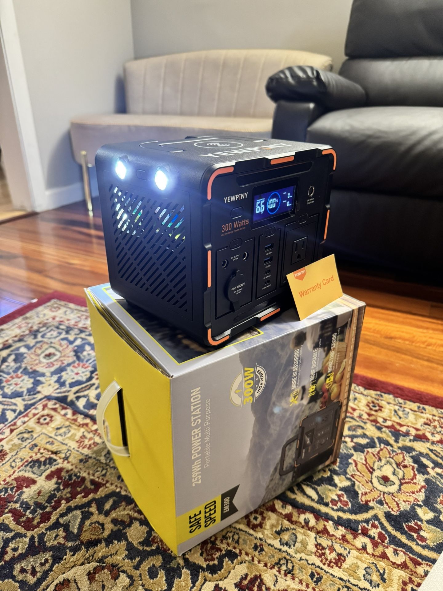 EM300 Portable Power Station, 300W Solar Generator, 259Wh LiFePO4 Battery, USB-C PD 65W, Pure Sine Wave, Wireless Charging for Camping, Outdoor, Emerg