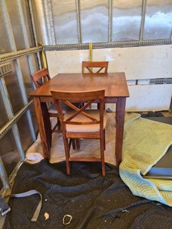 Wood Dining Table with 3 Chairs
