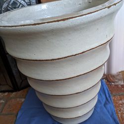 Plant Pot Glazed Clay Heavy 18"Hx16"W New
