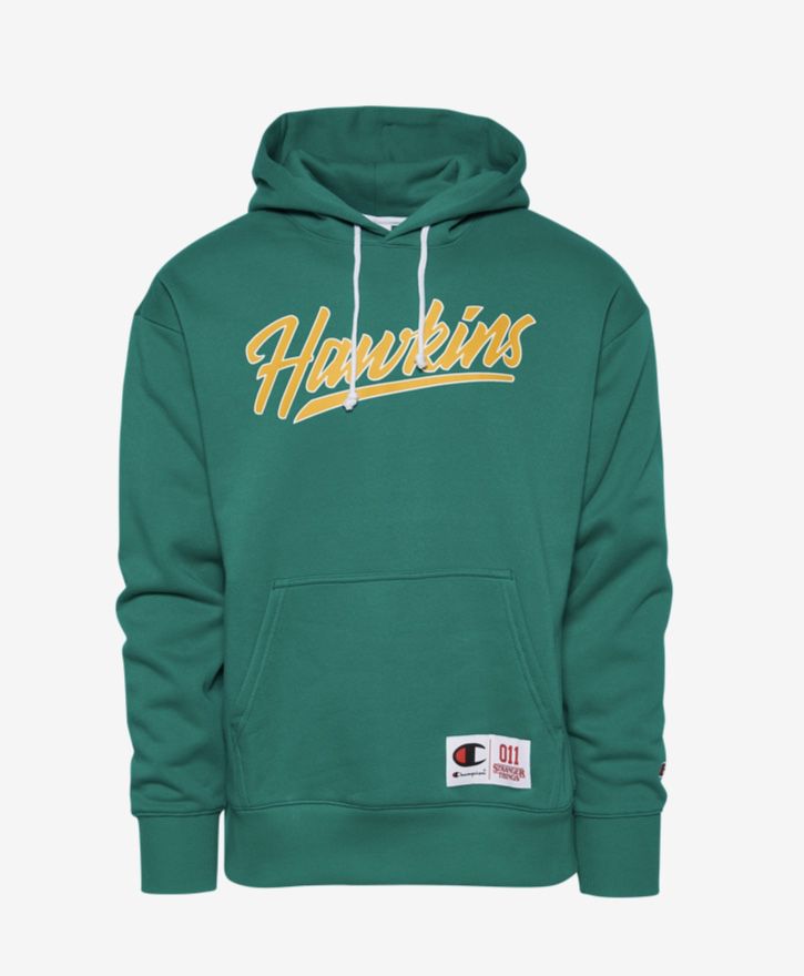Champion Hoodie x Stranger Things Hawkins Hoodie Urban Outfitters Green & Yellow S-L