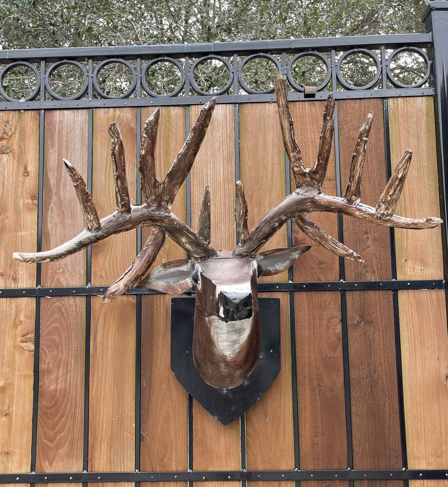 Mounted Deer Head, Metal Wall Decoration