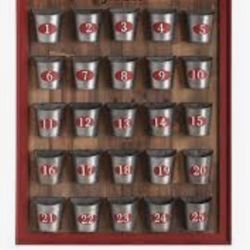 Pottery Barn Galanized Christma Advent Calendar Wood & Buckets