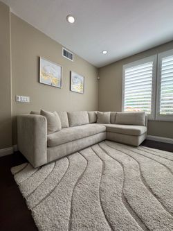 Modern Beige L-Shaped Sectional Sofa – Clean & Comfortable