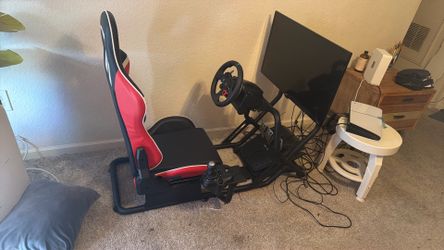 Car cockpit with PlayStation wheel and Floor Pedals with Gear Shifter Bundle