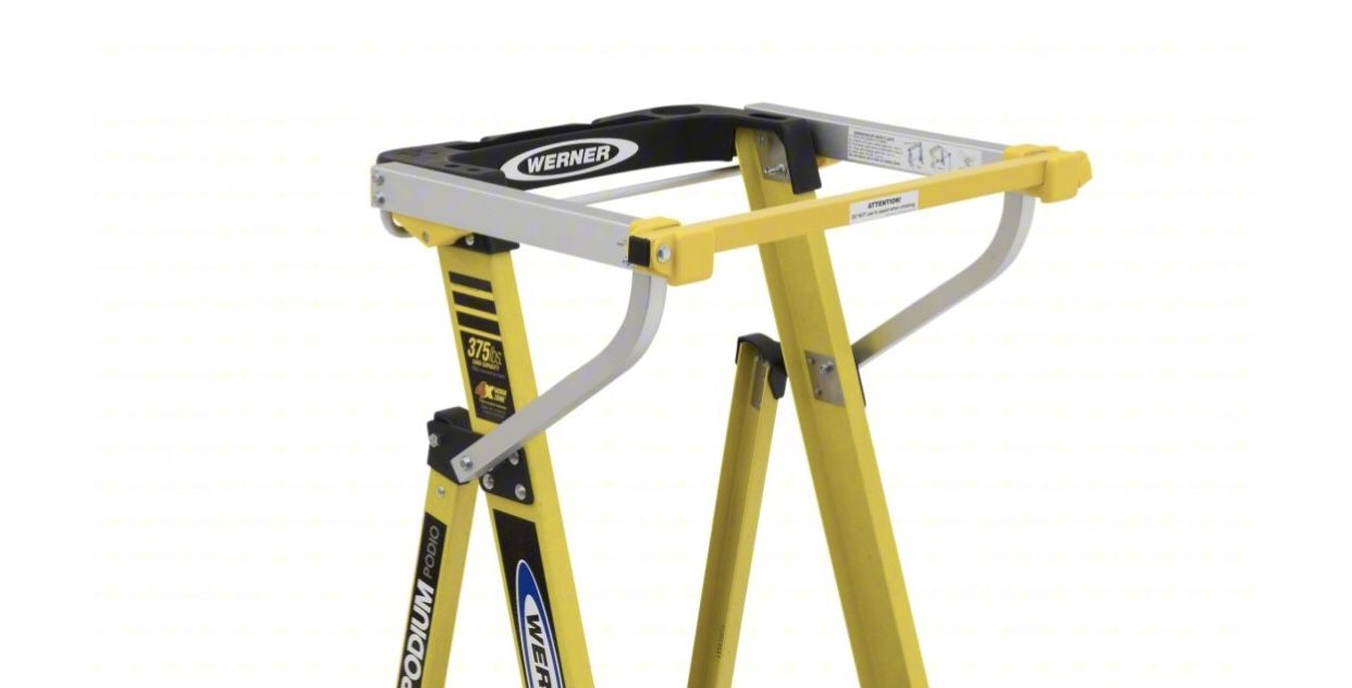 NEW! WERNER Podium GATE: For Podium Stepladders, 4.8 in Overall Ht, Aluminum