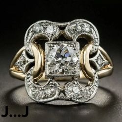 18K Filled Yellow Gold Diamond Ring
