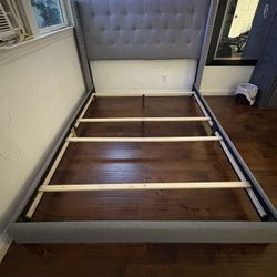 Gray Bed Frame For Queen