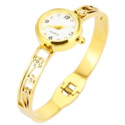 Gold Plated Stainless Steel Watch Bangle