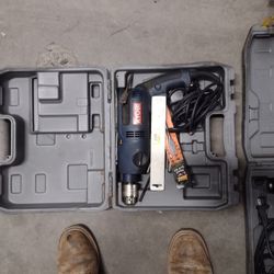 Plug In Ryobi Hammer Drill And Regular Drill W/Case