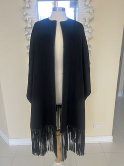 BCBC Black Wool Cape 