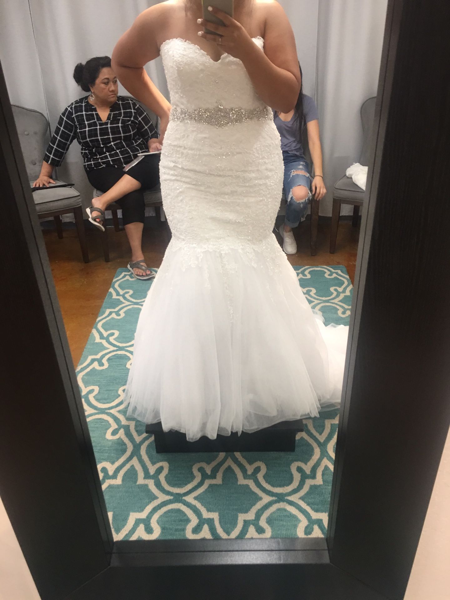 White Wedding Dress and a Cathedral Veil
