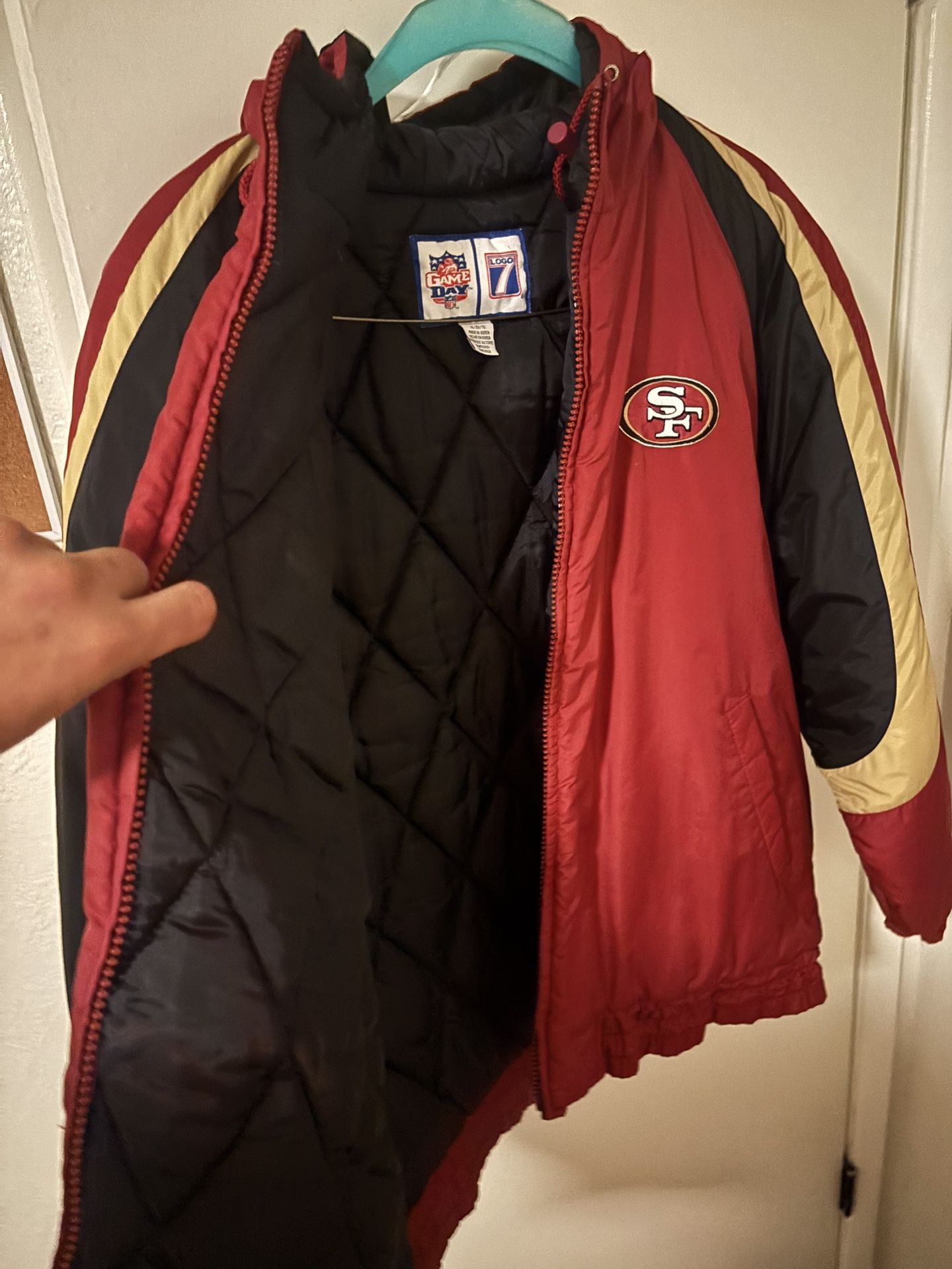 San Francisco 49ers Vintage Logo 7 Gameday Coat Size XL Retro